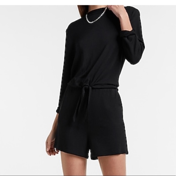 Express Soft Tie Front Sweatshirt (black) (XL) - Picture 3 of 7